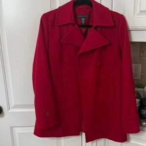 New York & Company Bold Red Peacoat